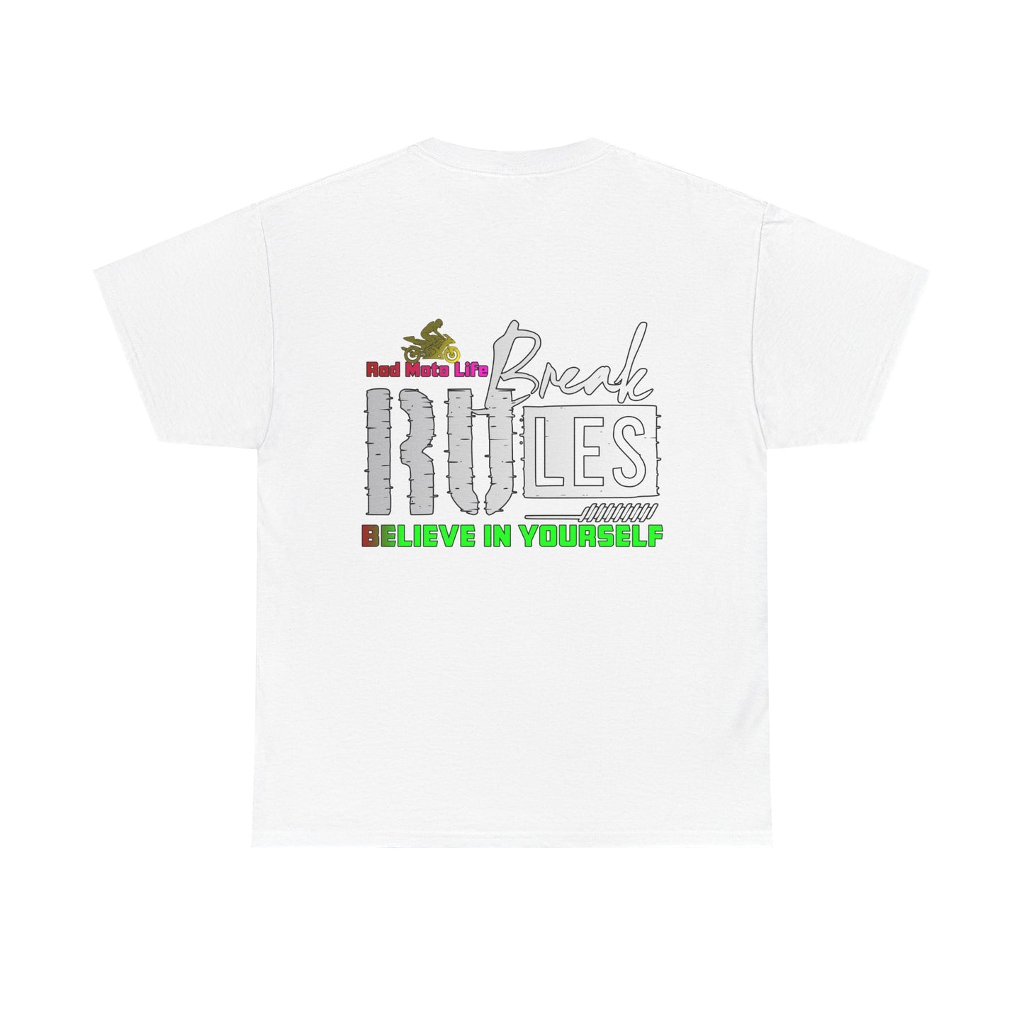 Break Rules, Rad Moto Life, Heavy Cotton T-Shirt