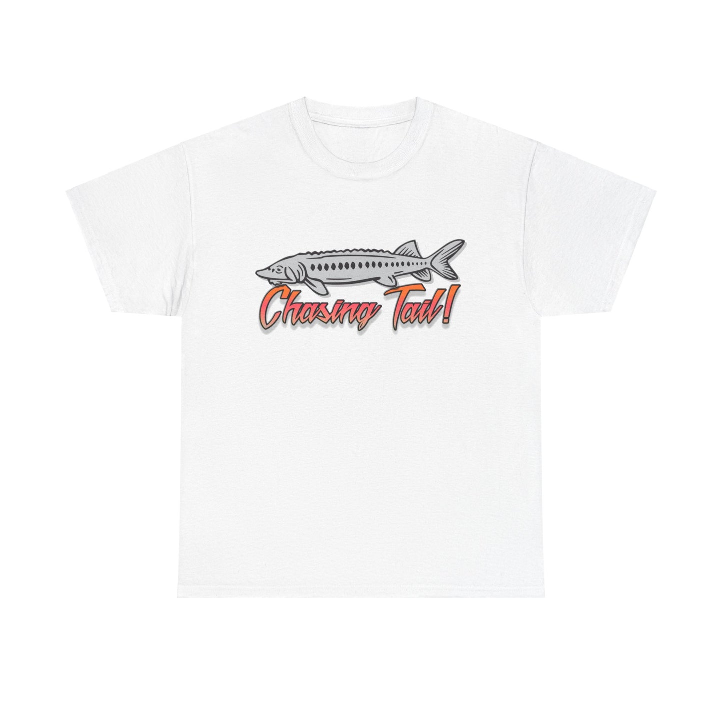 Chasing Tail Sturgeon. Heavy Cotton T-Shirt