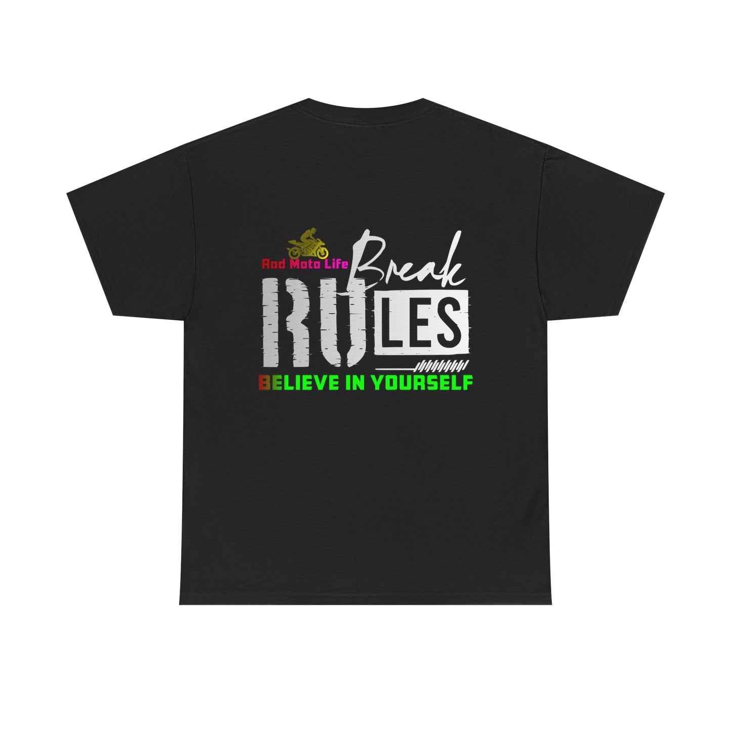 Break Rules, Rad Moto Life, Heavy Cotton T-Shirt