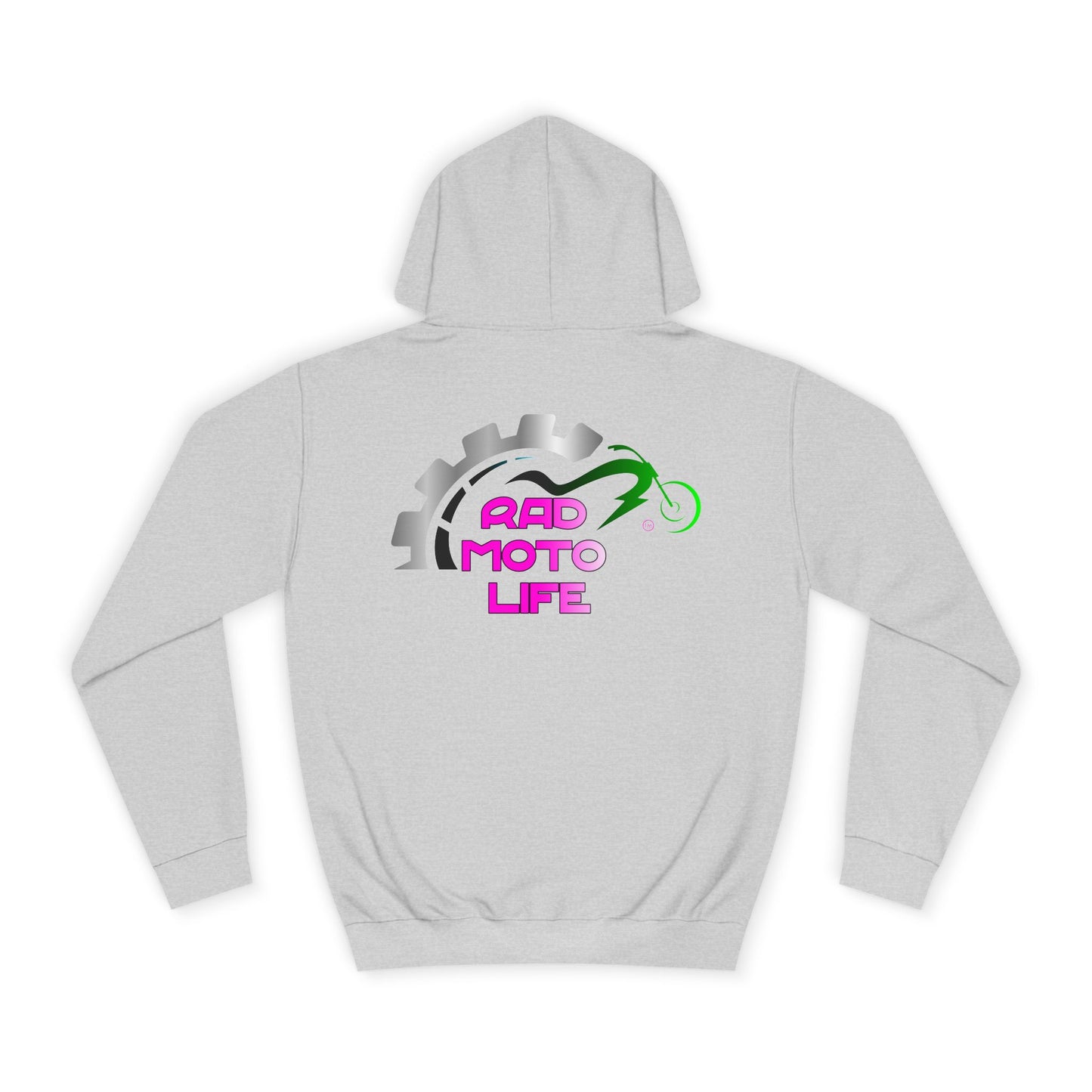 Geared, Rad Moto Life Unisex Hoodie - Biker Style Sweatshirt for Motorcycle Enthusiasts