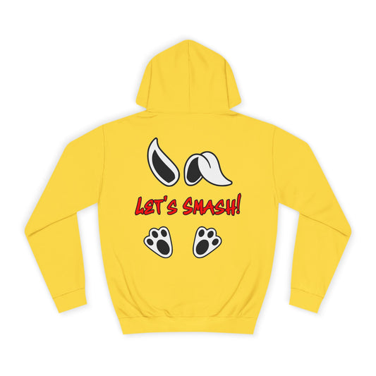 Let's Smash!, Rad Moto Bunny, Unisex Hoodie - Biker Style Sweatshirt for Motorcycle Enthusiasts