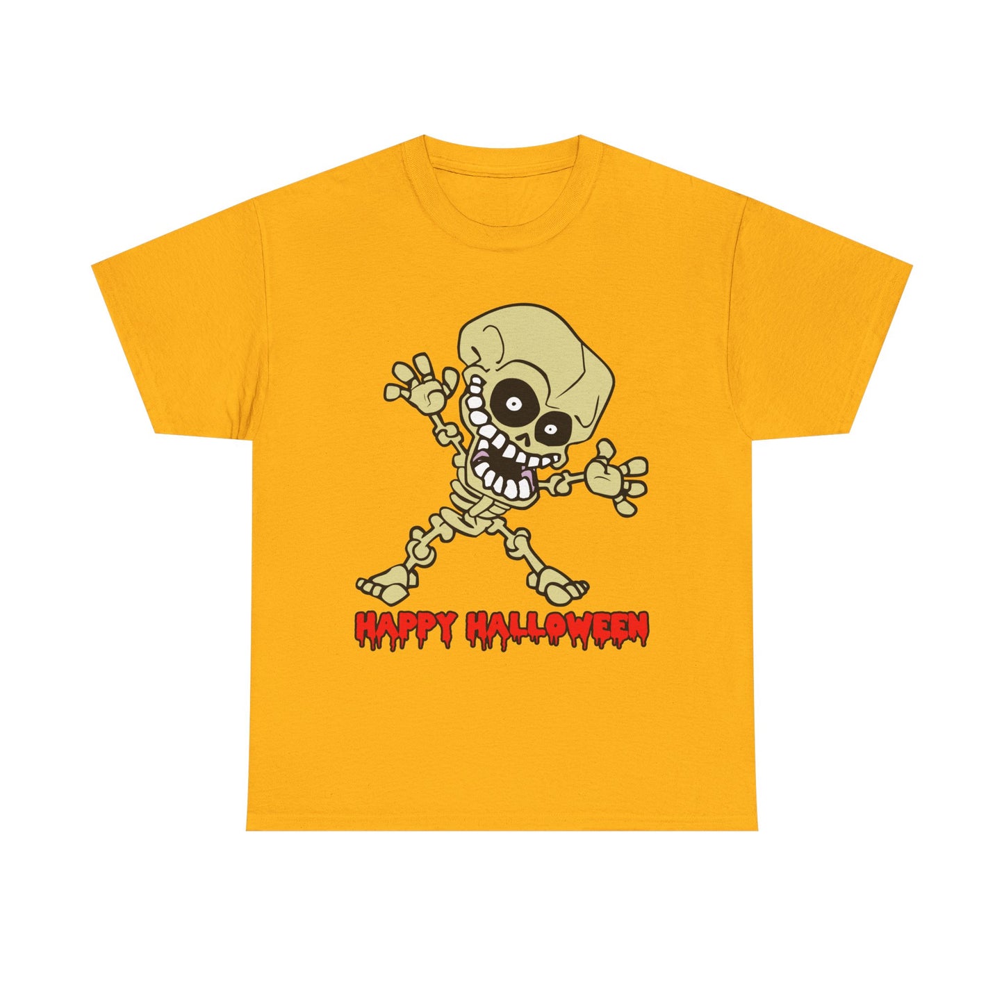 Happy Halloween Skeleton. Heavy Cotton T-Shirt