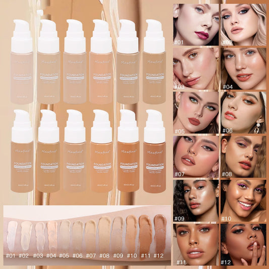 12 Color Waterproof Liquid Foundation