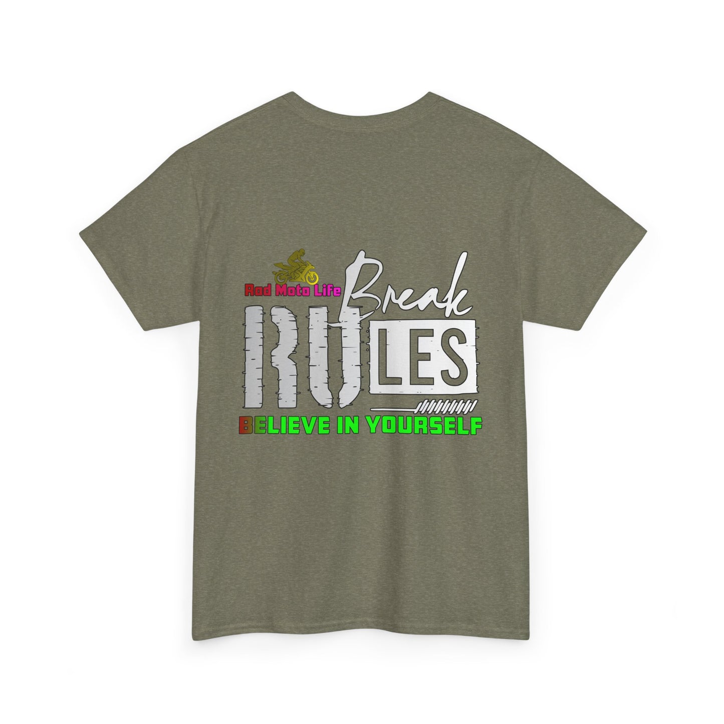 Break Rules, Rad Moto Life, Heavy Cotton T-Shirt