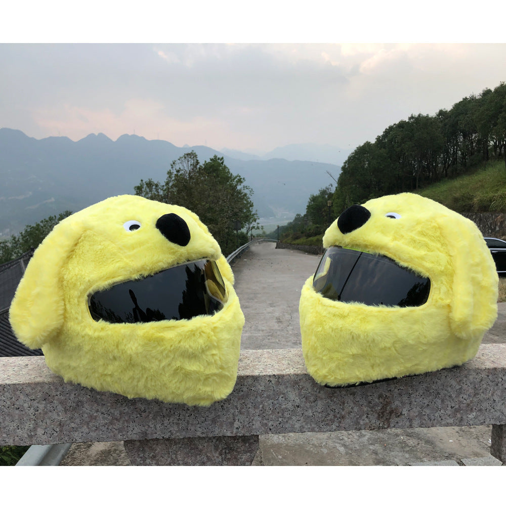 Full Helmet Cartoon Plush Helmet Cover