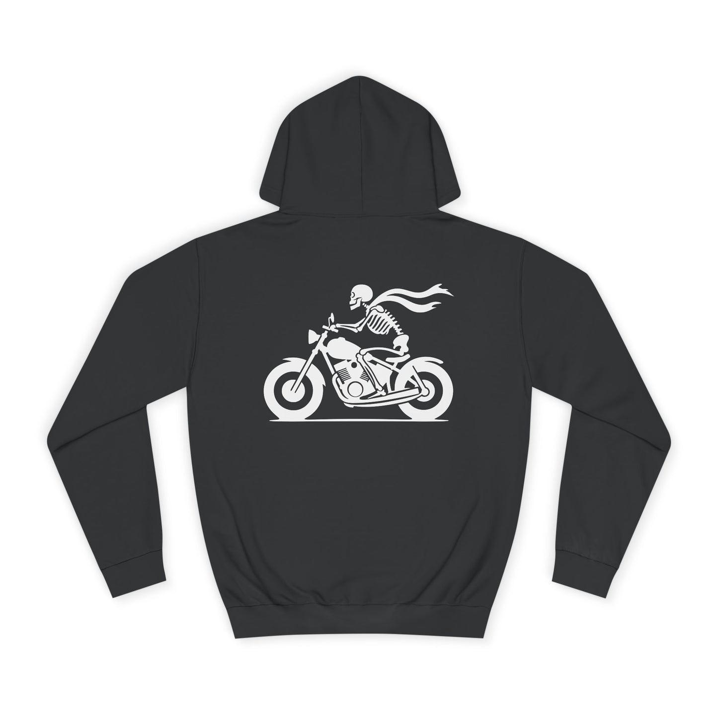 Skeleton Rider, Rad Moto Bunny, Unisex Hoodie - Biker Style Sweatshirt for Motorcycle Enthusiasts