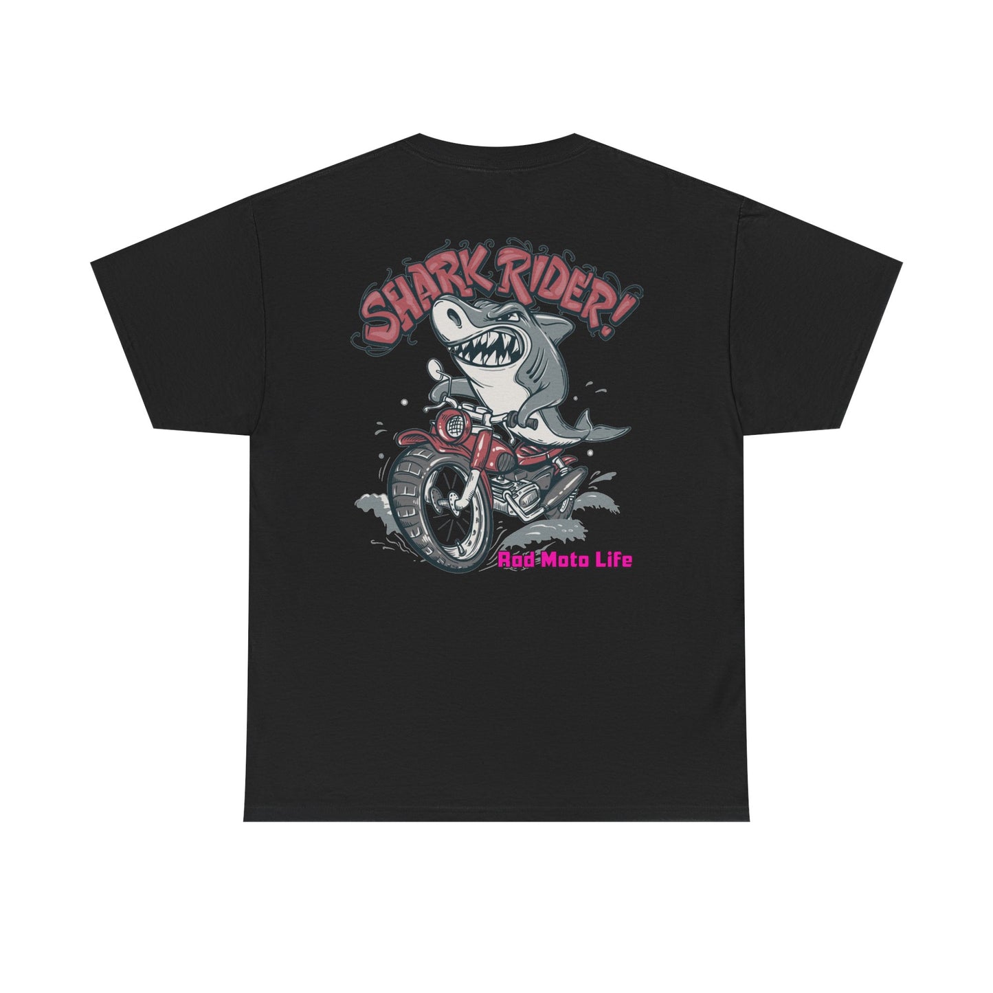 Shark Rider, Rad Moto Life, Heavy Cotton T-Shirt