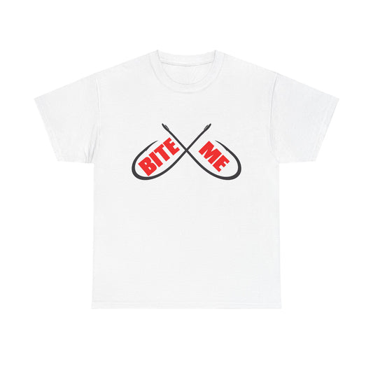 Bite me Fish hooks. Heavy Cotton T-Shirt