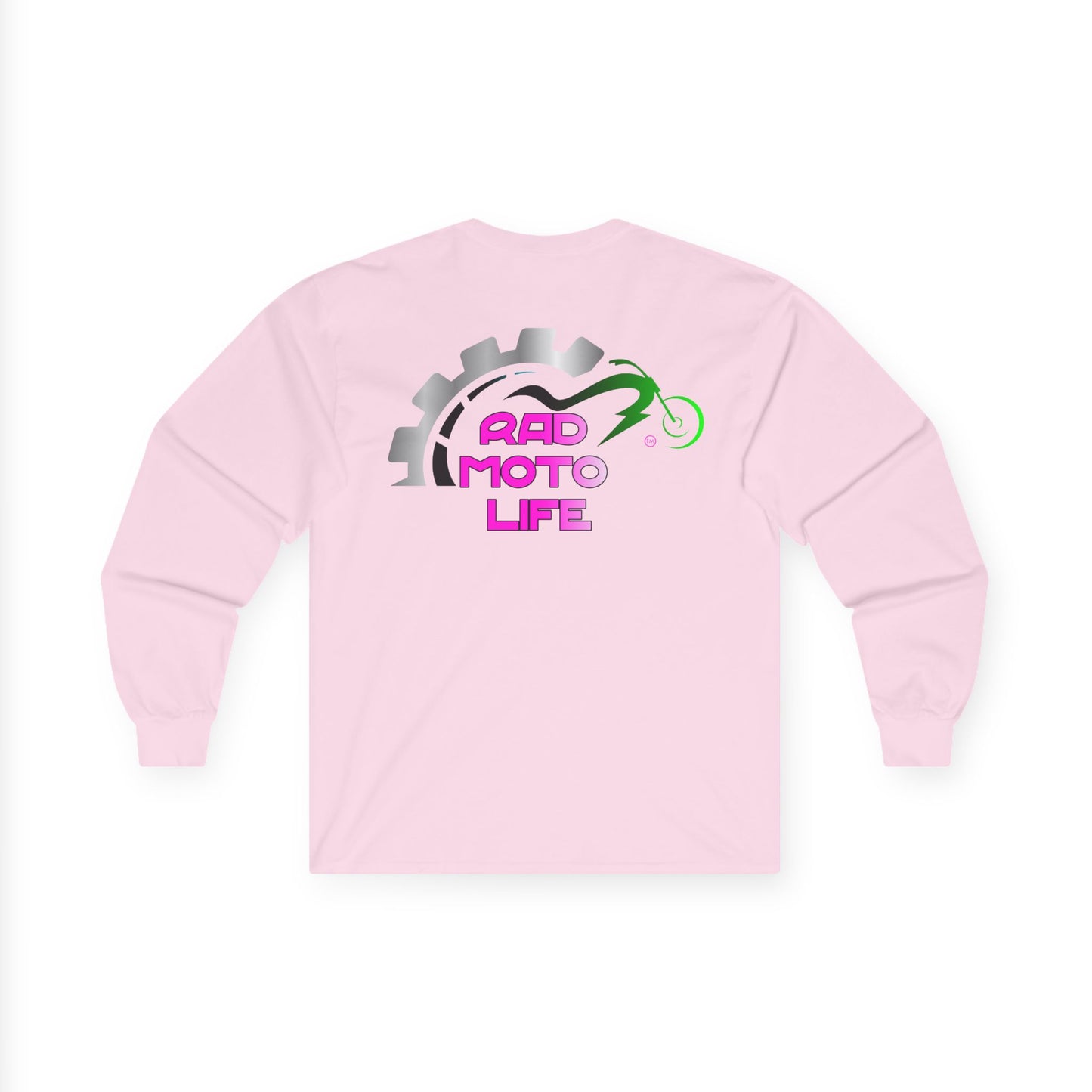Geared, Rad Moto Life Unisex Long Sleeve Tee - Bold Graphic T-Shirt for Motorcycle Enthusiasts