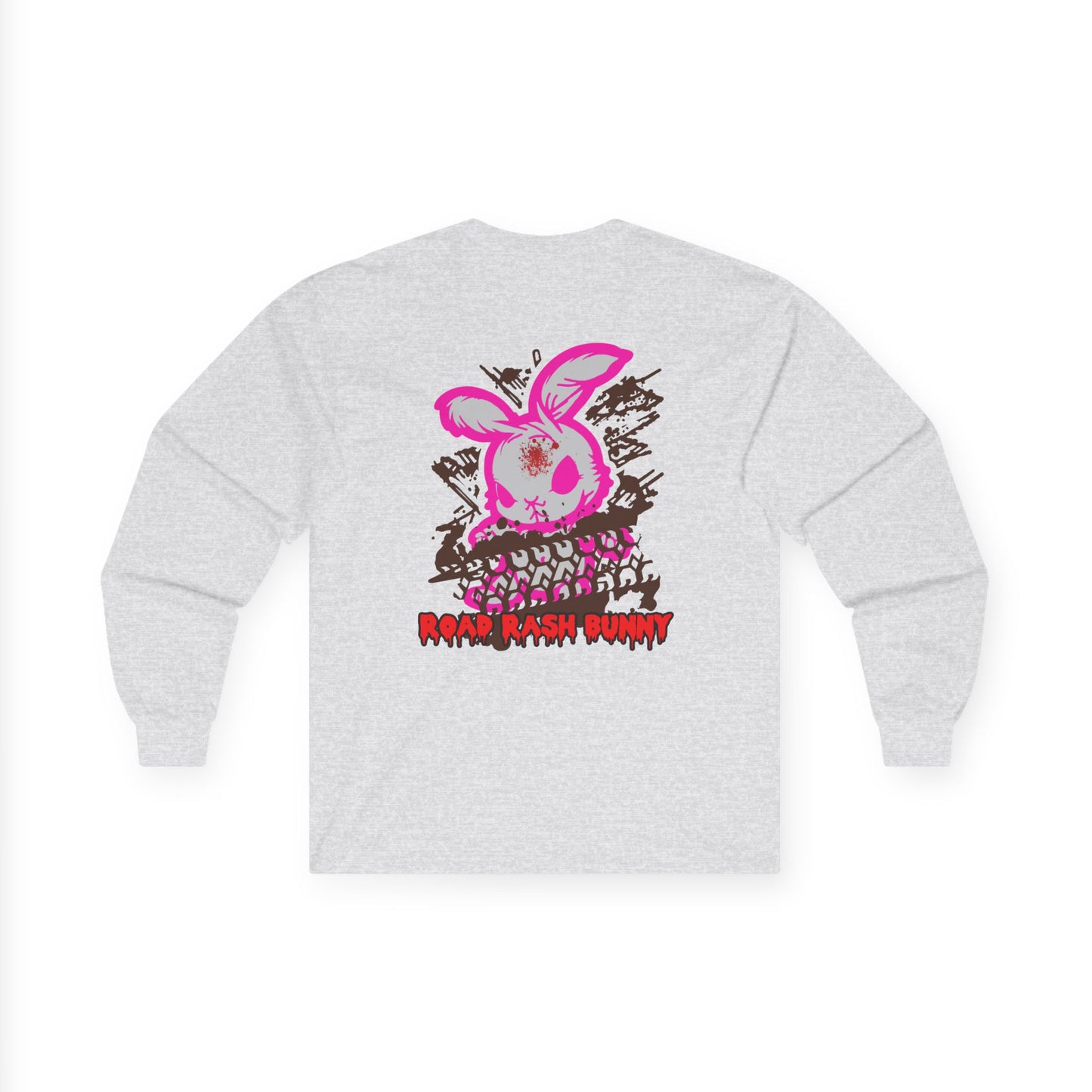 Road Rash Bunny, Rad Moto Bunny, Unisex Long Sleeve Tee - Bold Graphic T-Shirt for Motorcycle Enthusiasts