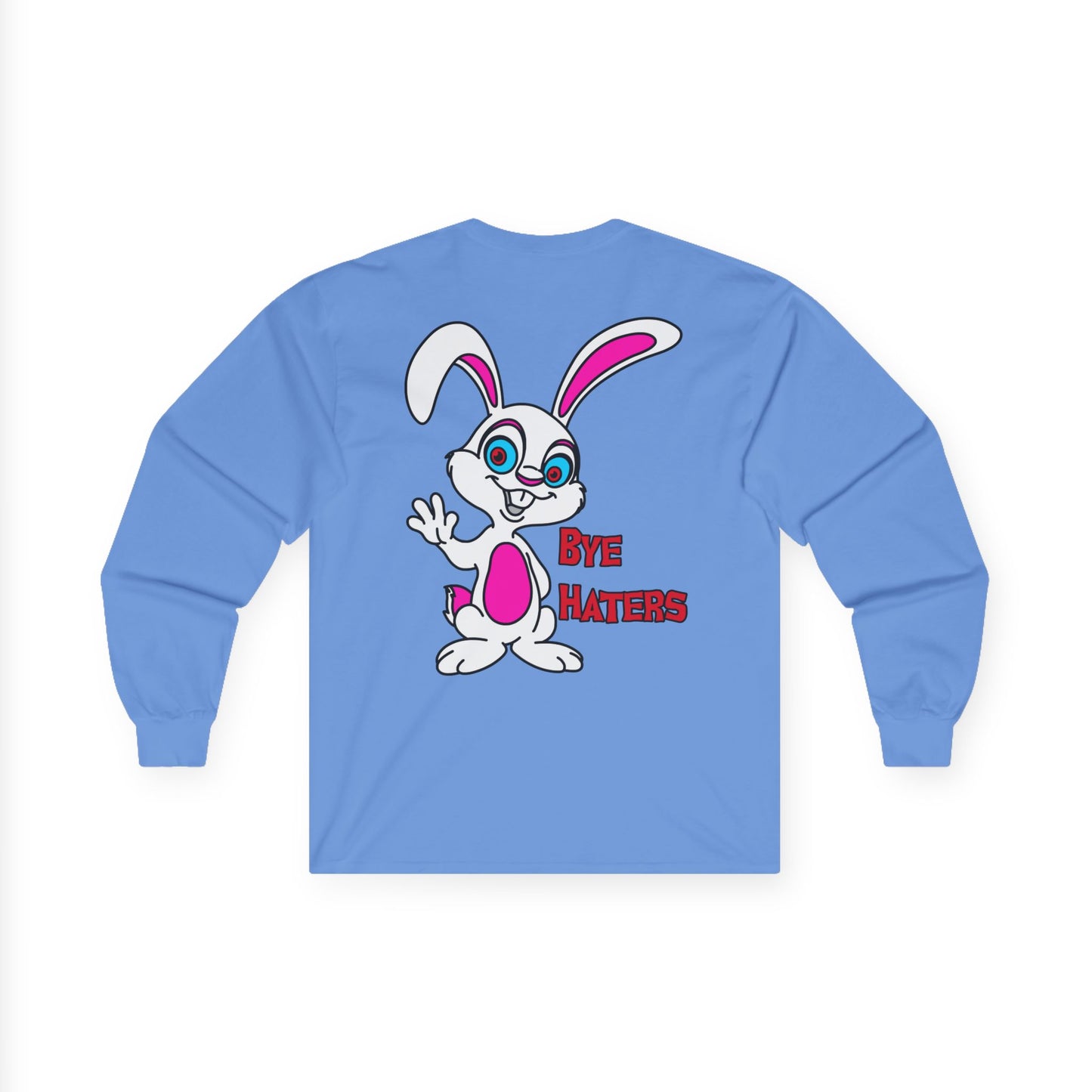 Bye Haters Bunny, Rad Moto Bunny, Unisex Long Sleeve Tee - Bold Graphic T-Shirt for Motorcycle Enthusiasts