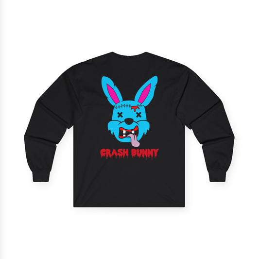 Crash Bunny, Rad Moto Bunny, Unisex Long Sleeve Tee - Bold Graphic T-Shirt for Motorcycle Enthusiasts
