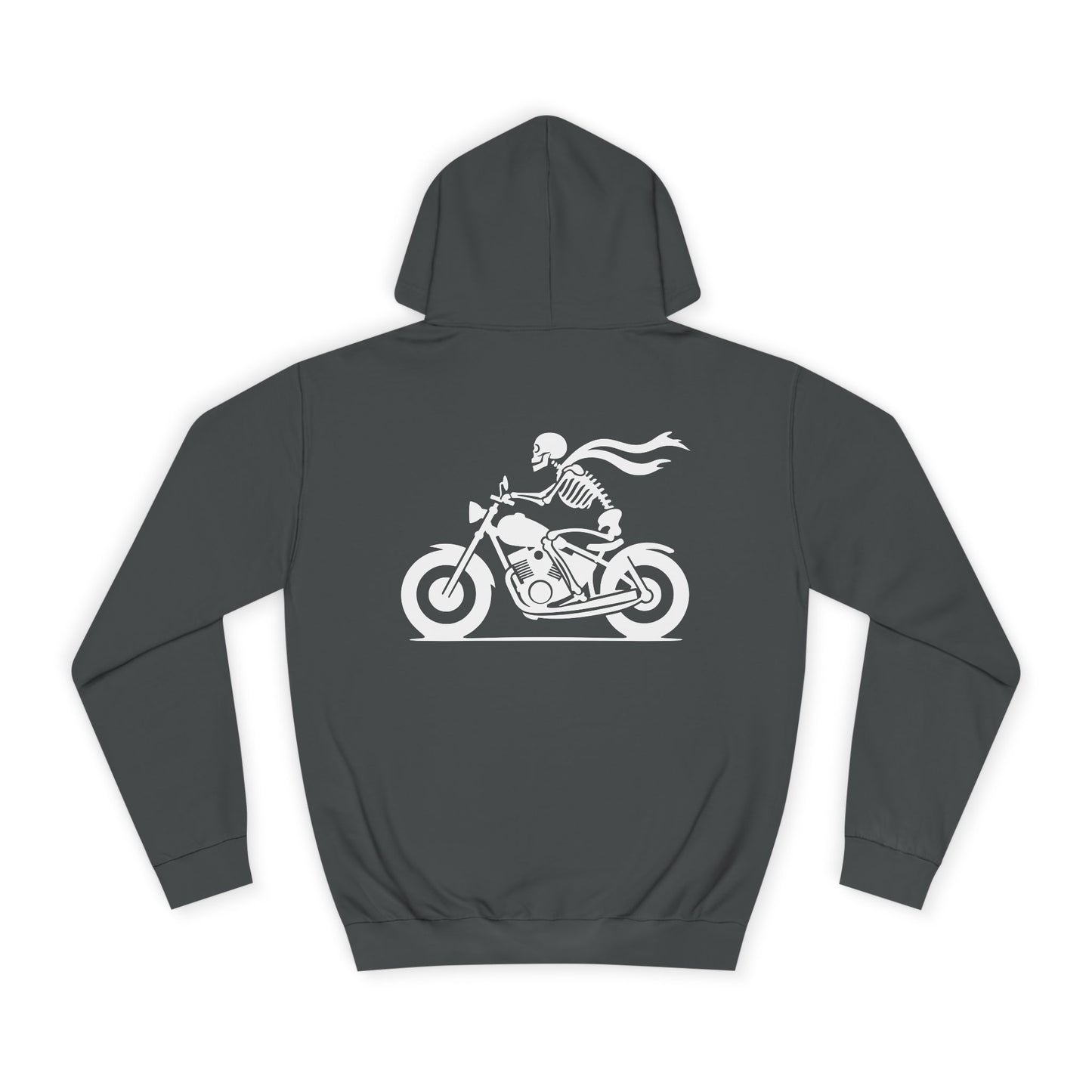 Skeleton Rider, Rad Moto Bunny, Unisex Hoodie - Biker Style Sweatshirt for Motorcycle Enthusiasts