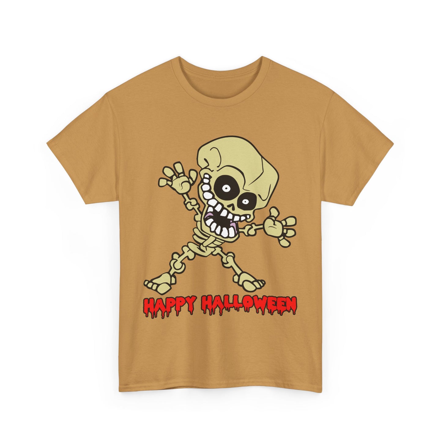 Happy Halloween Skeleton. Heavy Cotton T-Shirt