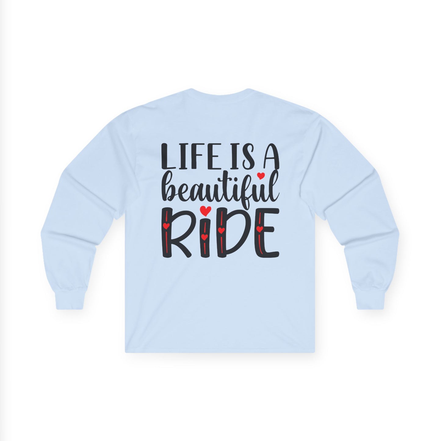 Life is a Beautiful Ride, Rad Moto Bunny, Unisex Long Sleeve Tee - Bold Graphic T-Shirt for Motorcycle Enthusiasts