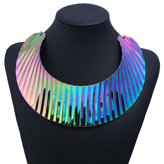 Multicolor Metal Choker Necklace