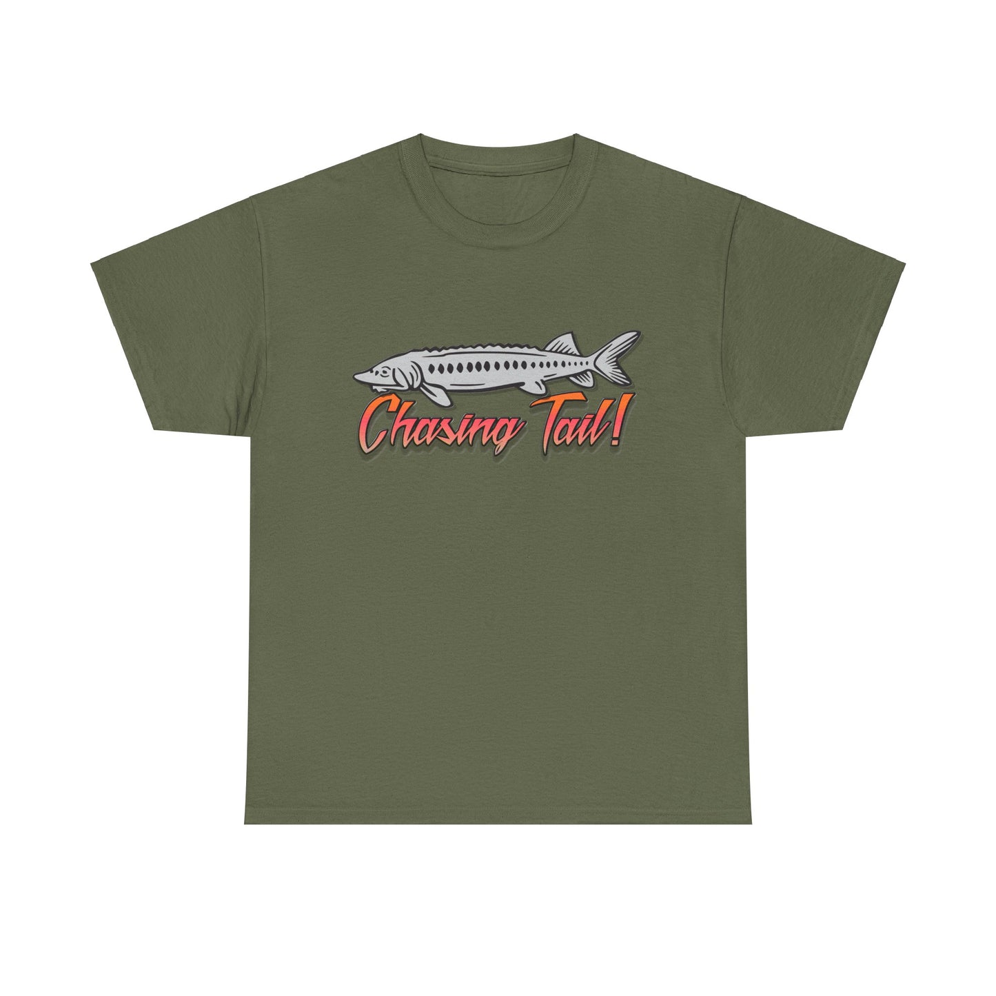 Chasing Tail Sturgeon. Heavy Cotton T-Shirt