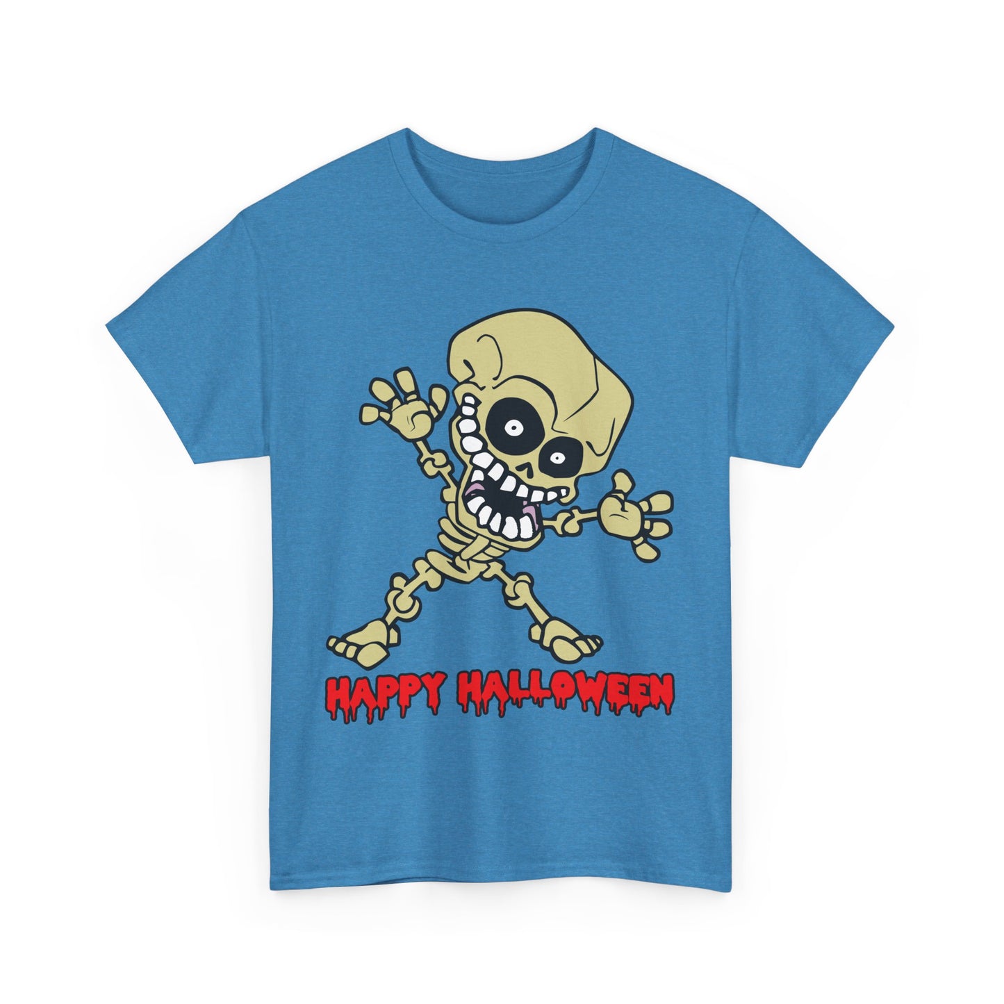 Happy Halloween Skeleton. Heavy Cotton T-Shirt
