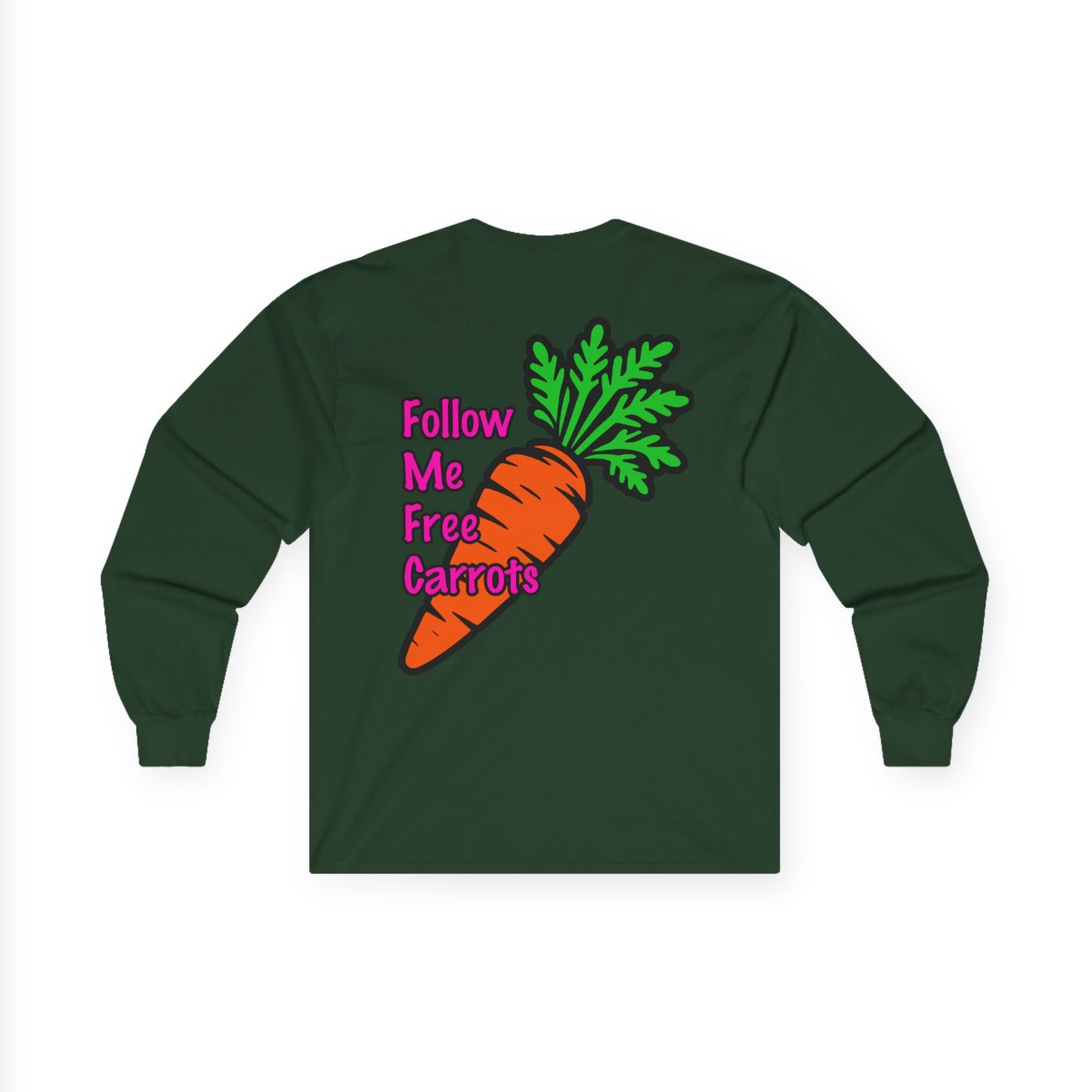 Follow me Free Carrots, Rad Moto Bunny, Unisex Long Sleeve Tee - Bold Graphic T-Shirt for Motorcycle Enthusiasts