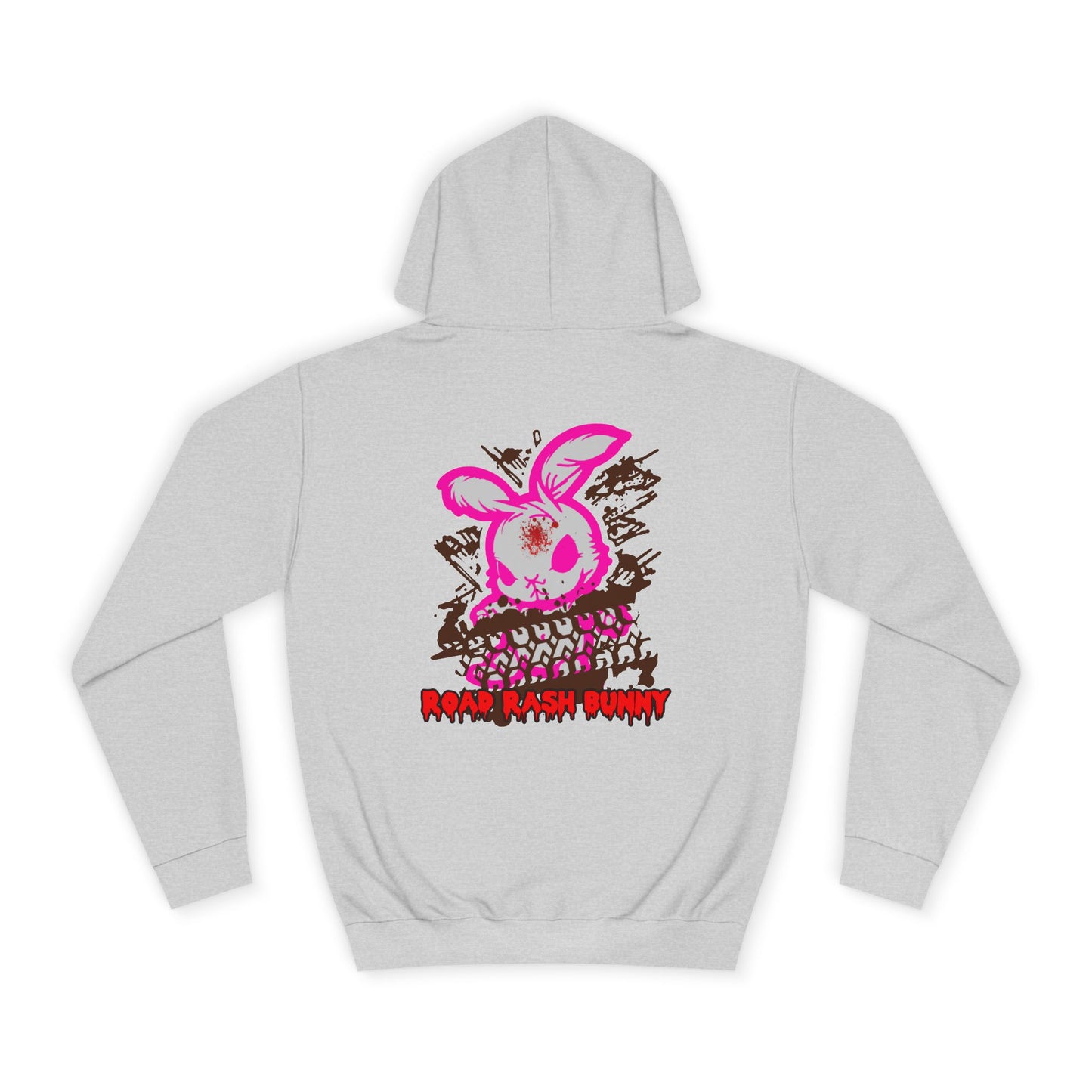 Road Rash Bunny, Rad Moto Bunny, Unisex Hoodie - Biker Style Sweatshirt for Motorcycle Enthusiasts