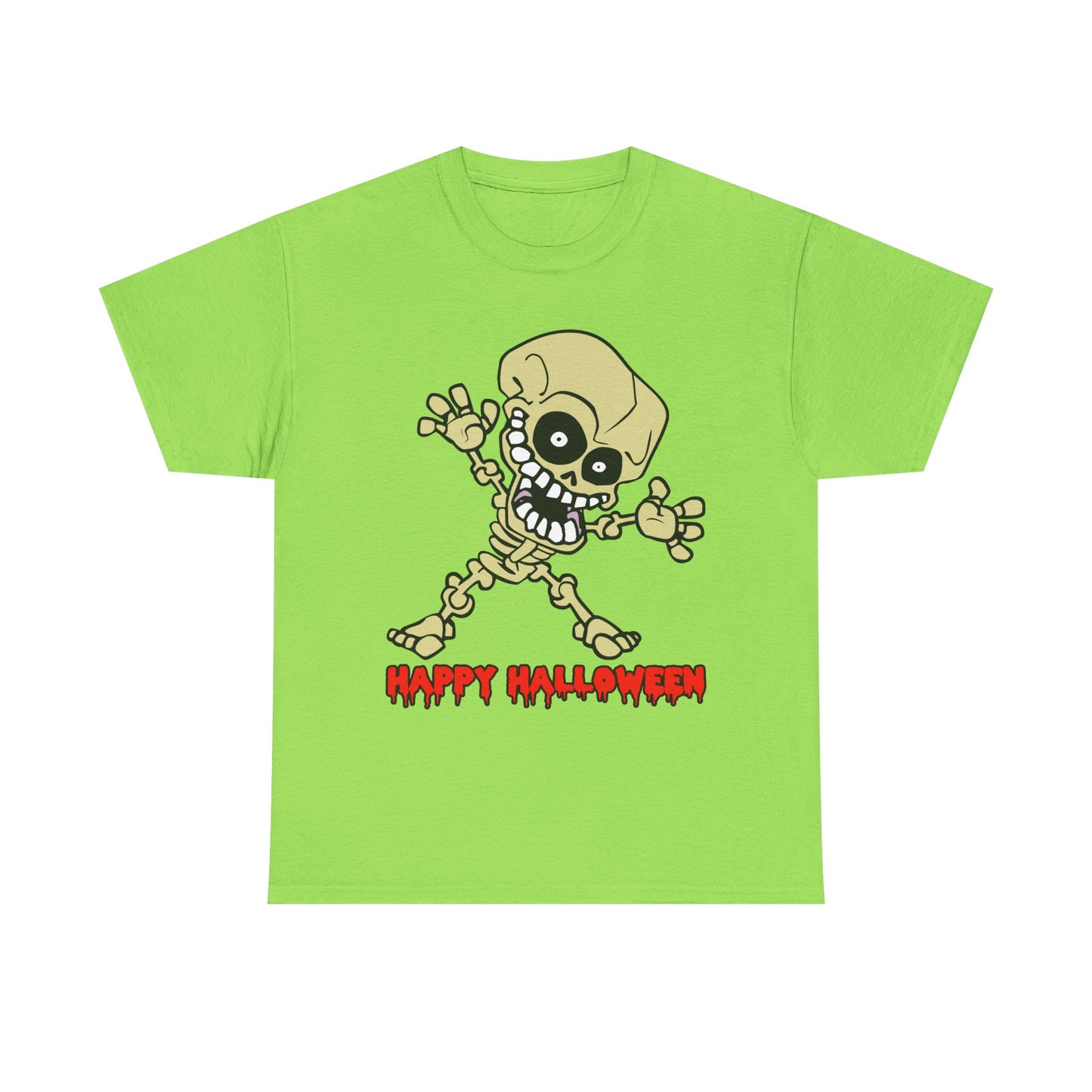 Happy Halloween Skeleton. Heavy Cotton T-Shirt