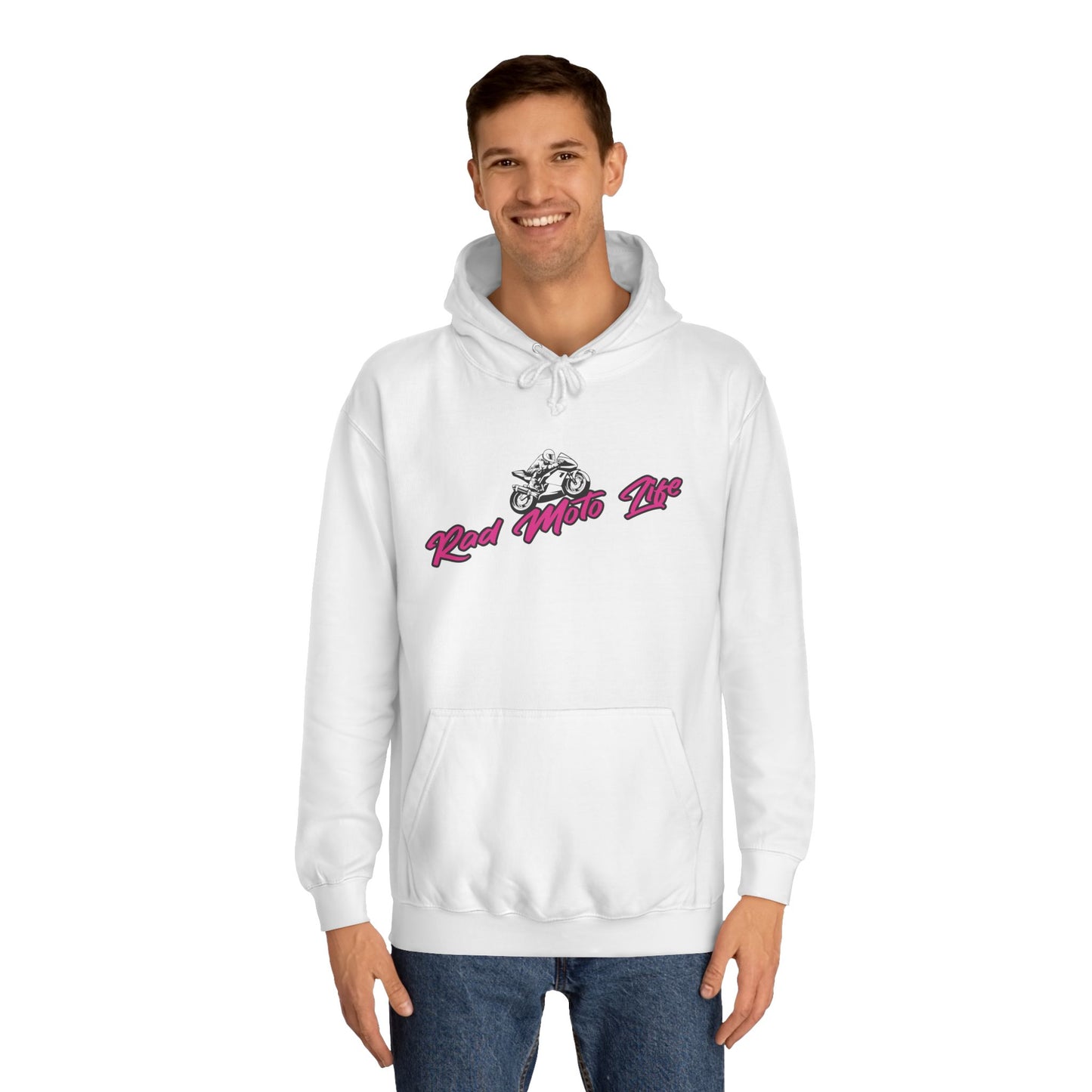 Geared, Rad Moto Life Unisex Hoodie - Biker Style Sweatshirt for Motorcycle Enthusiasts