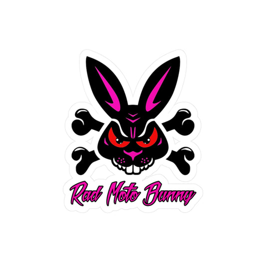 Rad Moto Bunny. Kiss-Cut Vinyl Sticker