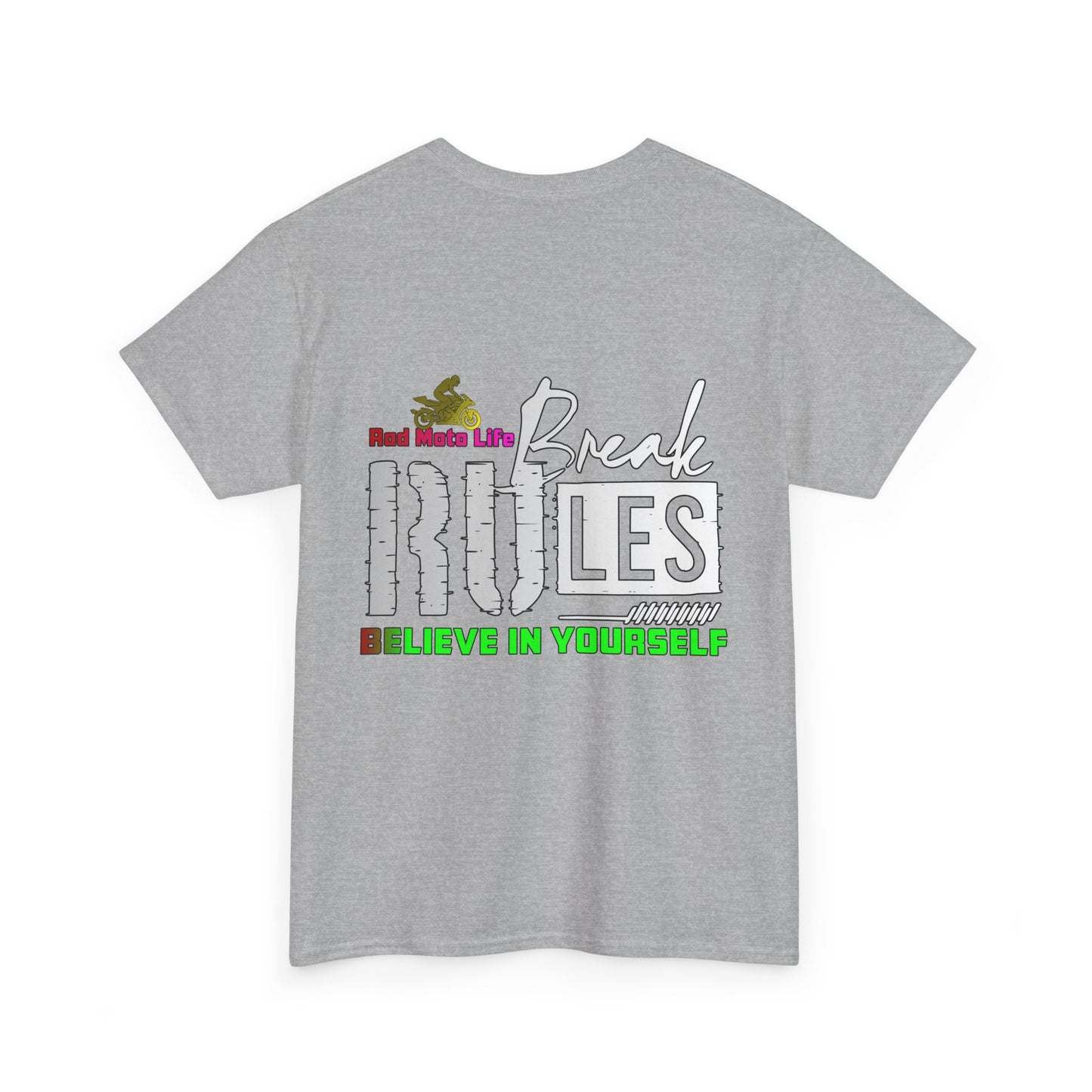 Break Rules, Rad Moto Life, Heavy Cotton T-Shirt