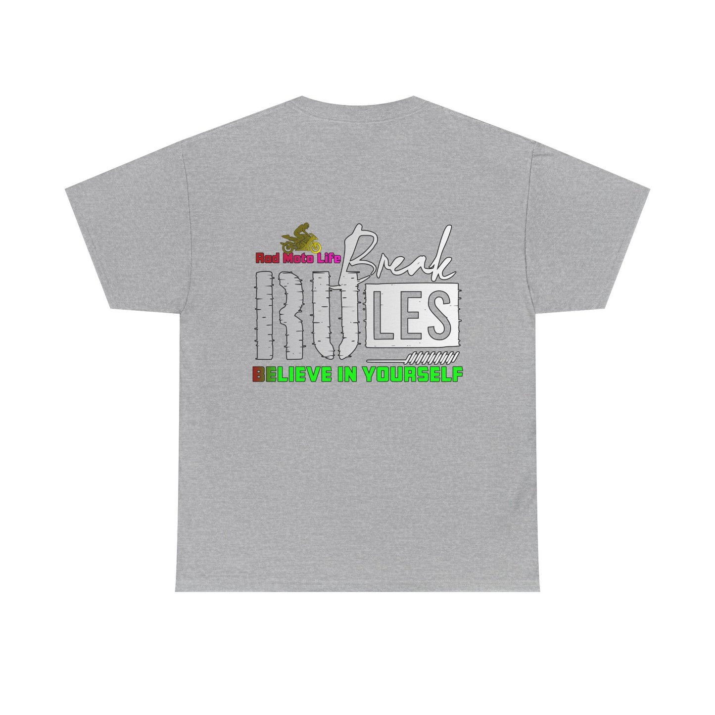 Break Rules, Rad Moto Life, Heavy Cotton T-Shirt