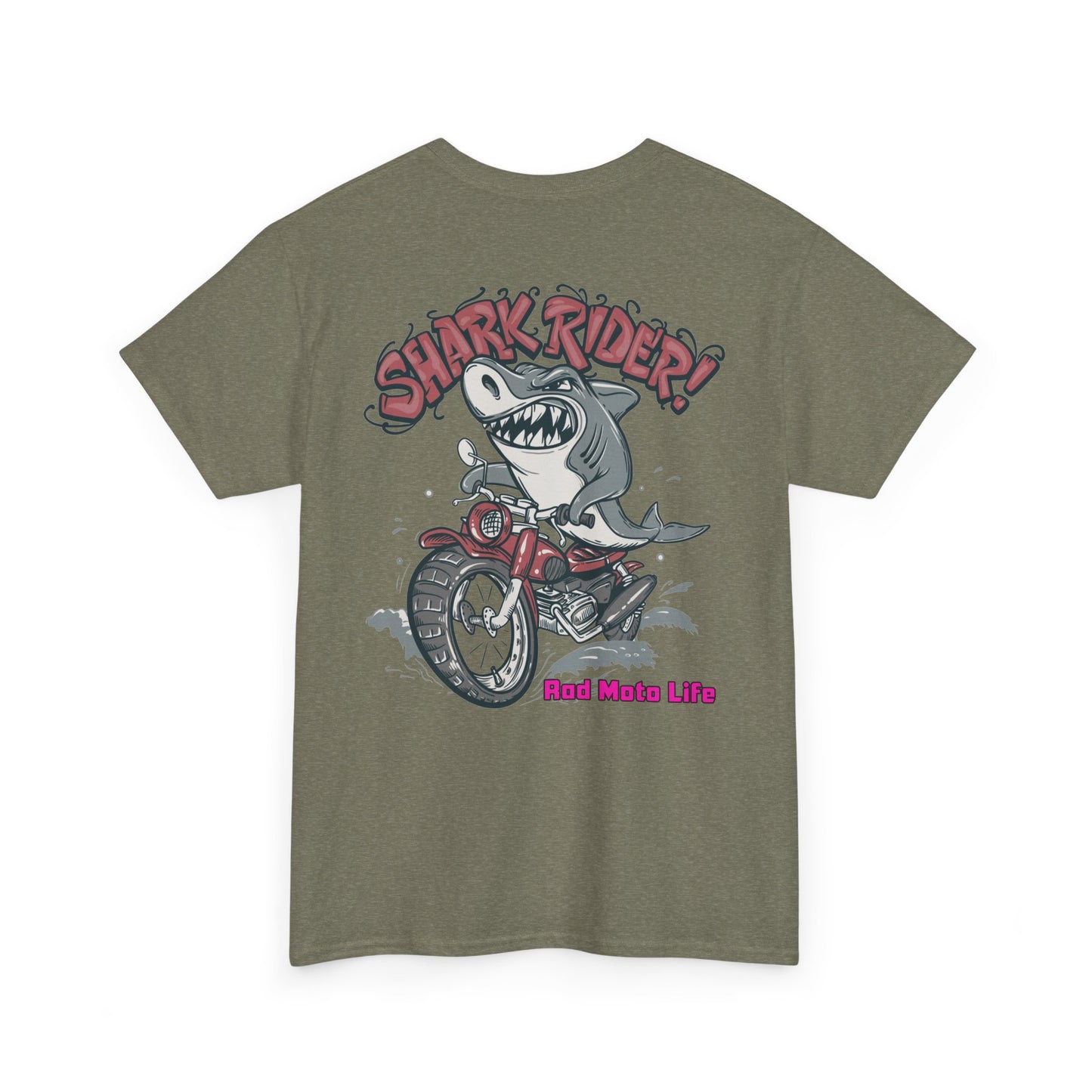 Shark Rider, Rad Moto Life, Heavy Cotton T-Shirt