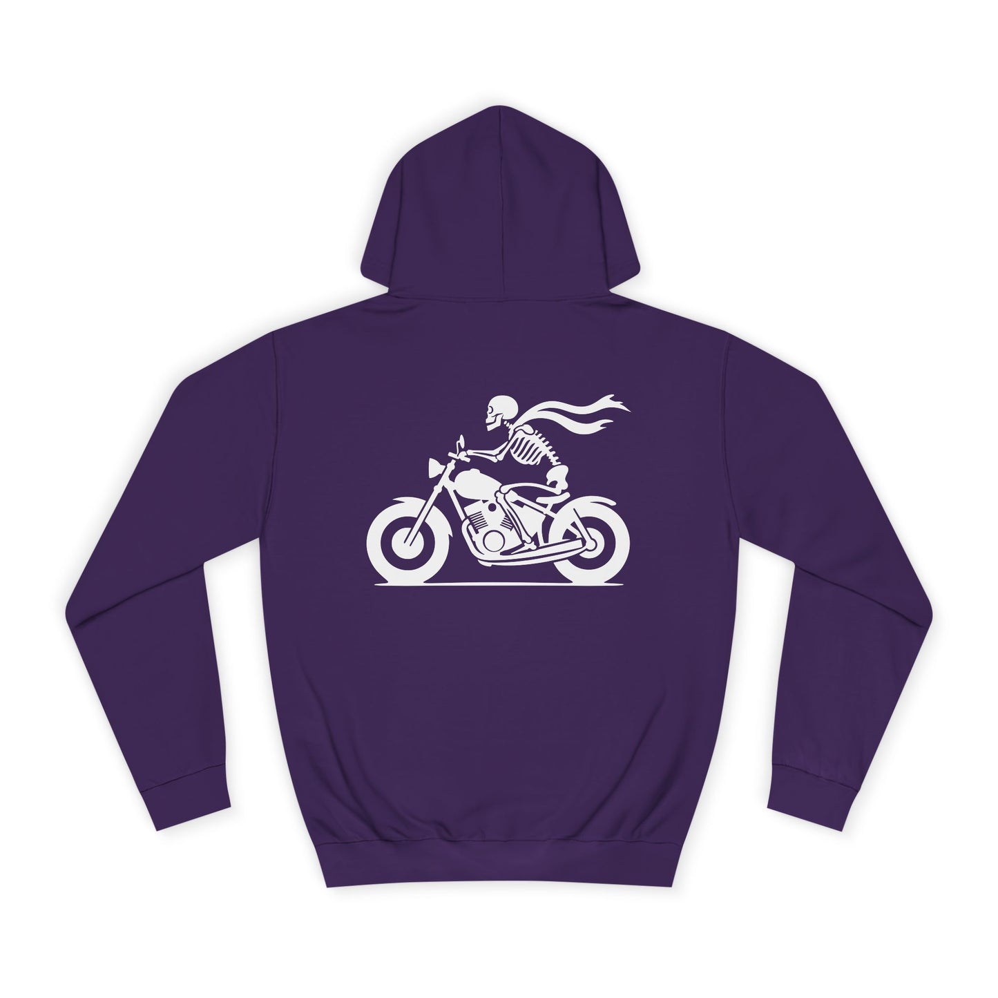 Skeleton Rider, Rad Moto Bunny, Unisex Hoodie - Biker Style Sweatshirt for Motorcycle Enthusiasts