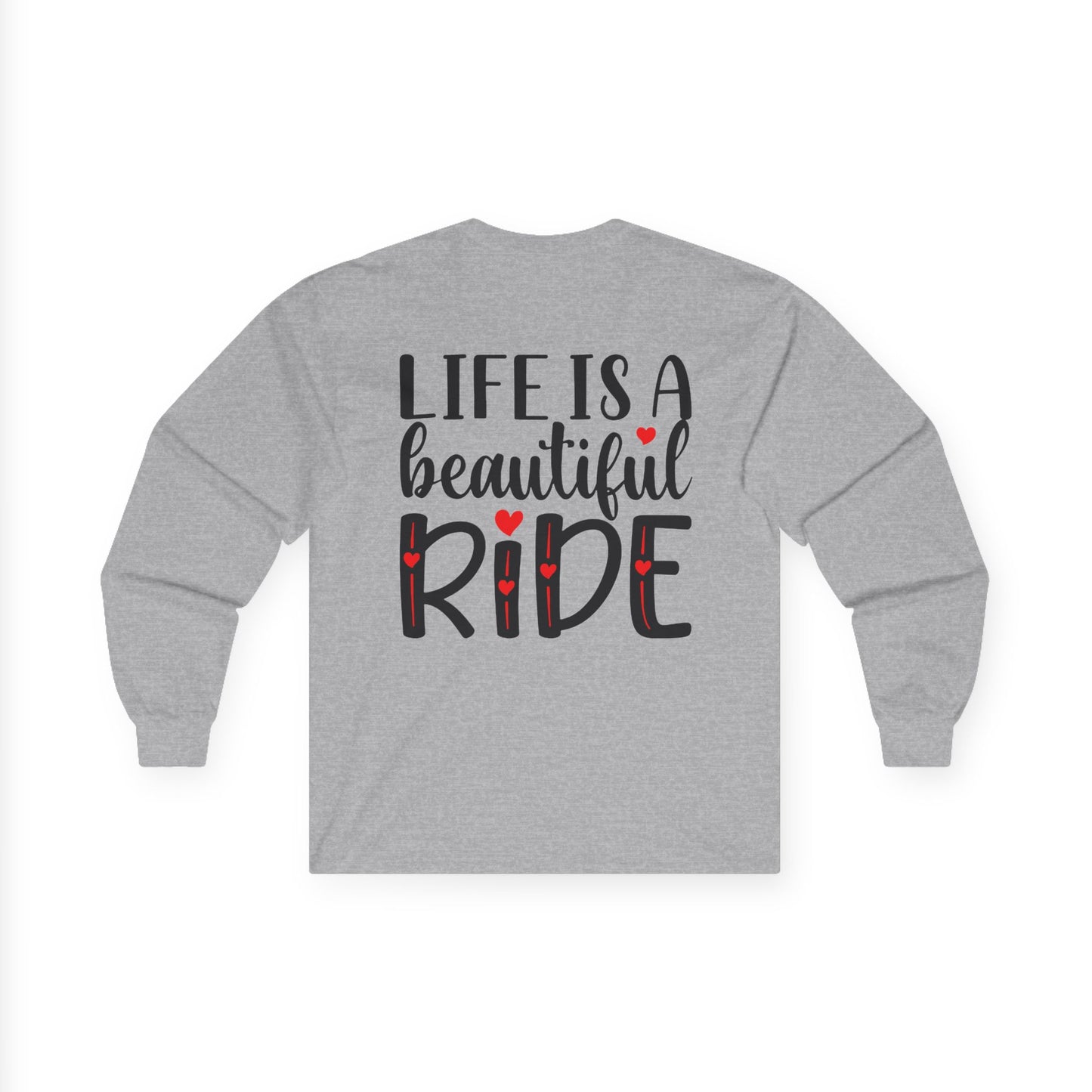Life is a Beautiful Ride, Rad Moto Bunny, Unisex Long Sleeve Tee - Bold Graphic T-Shirt for Motorcycle Enthusiasts