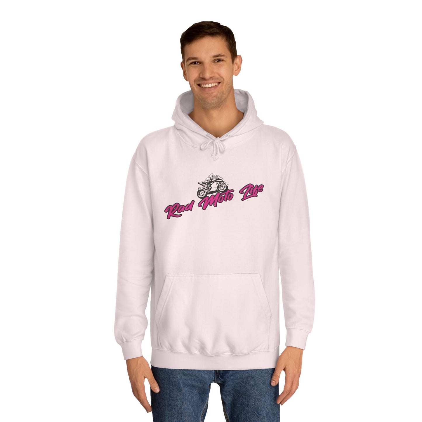 Geared, Rad Moto Life Unisex Hoodie - Biker Style Sweatshirt for Motorcycle Enthusiasts