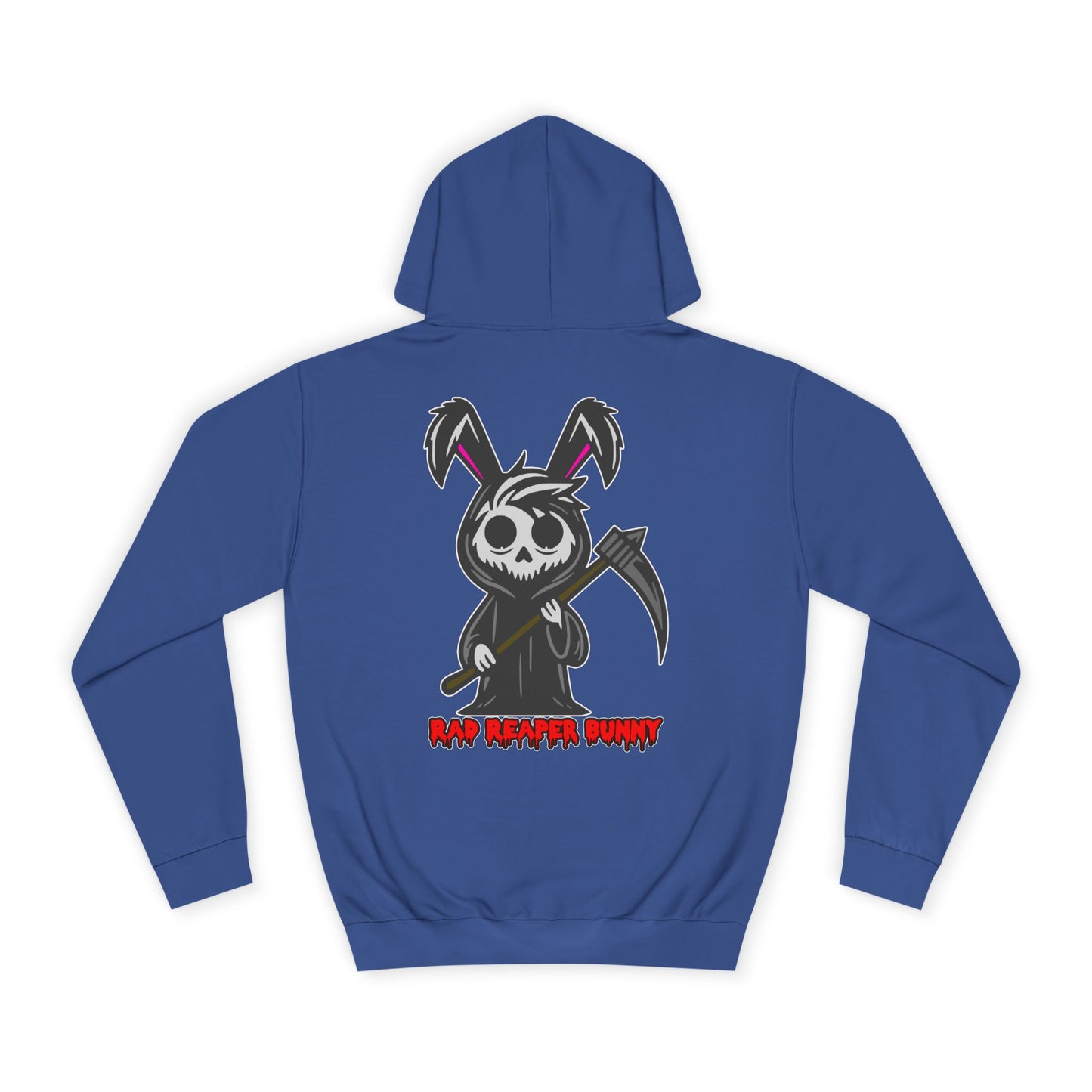 Rad Reaper Bunny, Rad Moto Bunny, Unisex Hoodie - Biker Style Sweatshirt for Motorcycle Enthusiasts