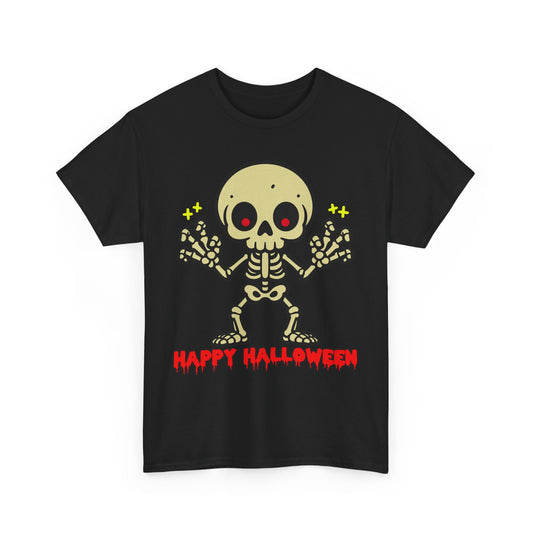Happy Halloween Skeleton. Heavy Cotton T-Shirt