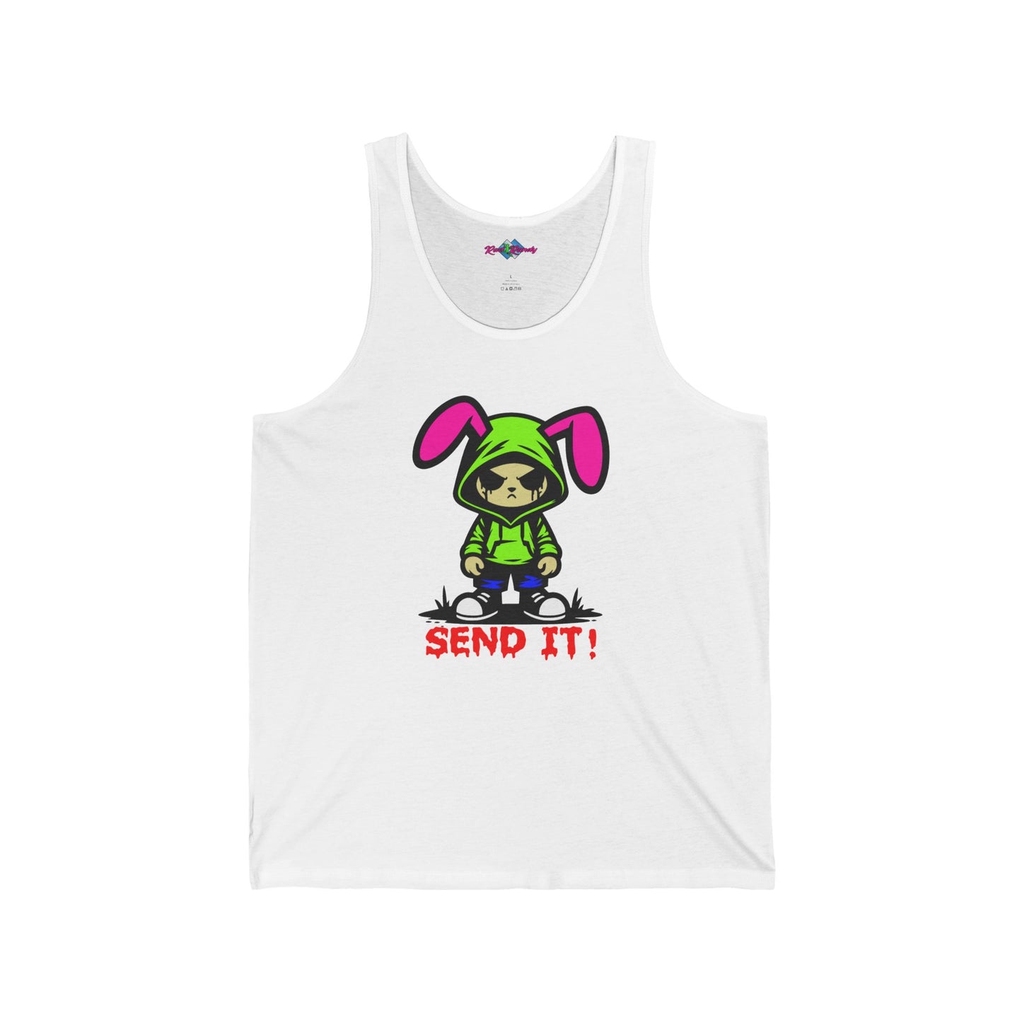Send it Bunny, Rad Moto Bunny. Unisex Jersey Tank