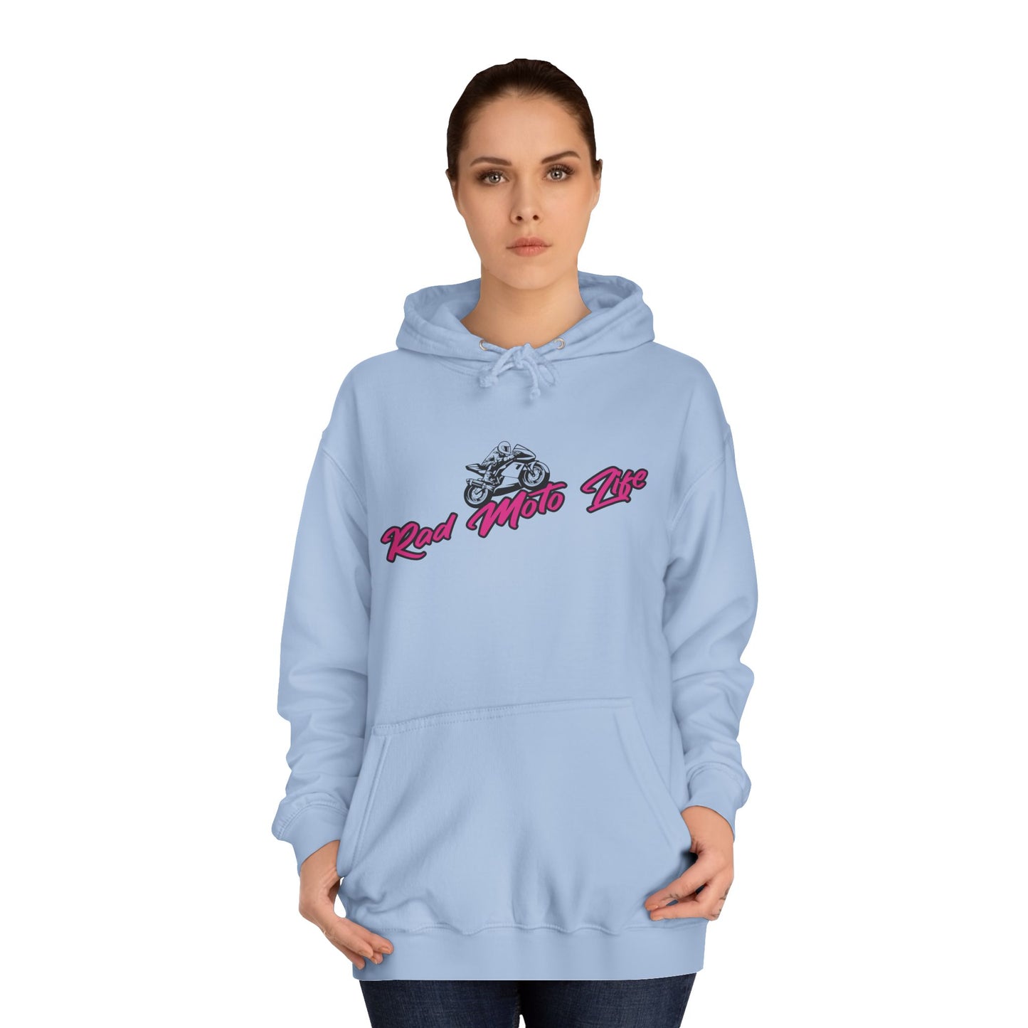 Geared, Rad Moto Life Unisex Hoodie - Biker Style Sweatshirt for Motorcycle Enthusiasts