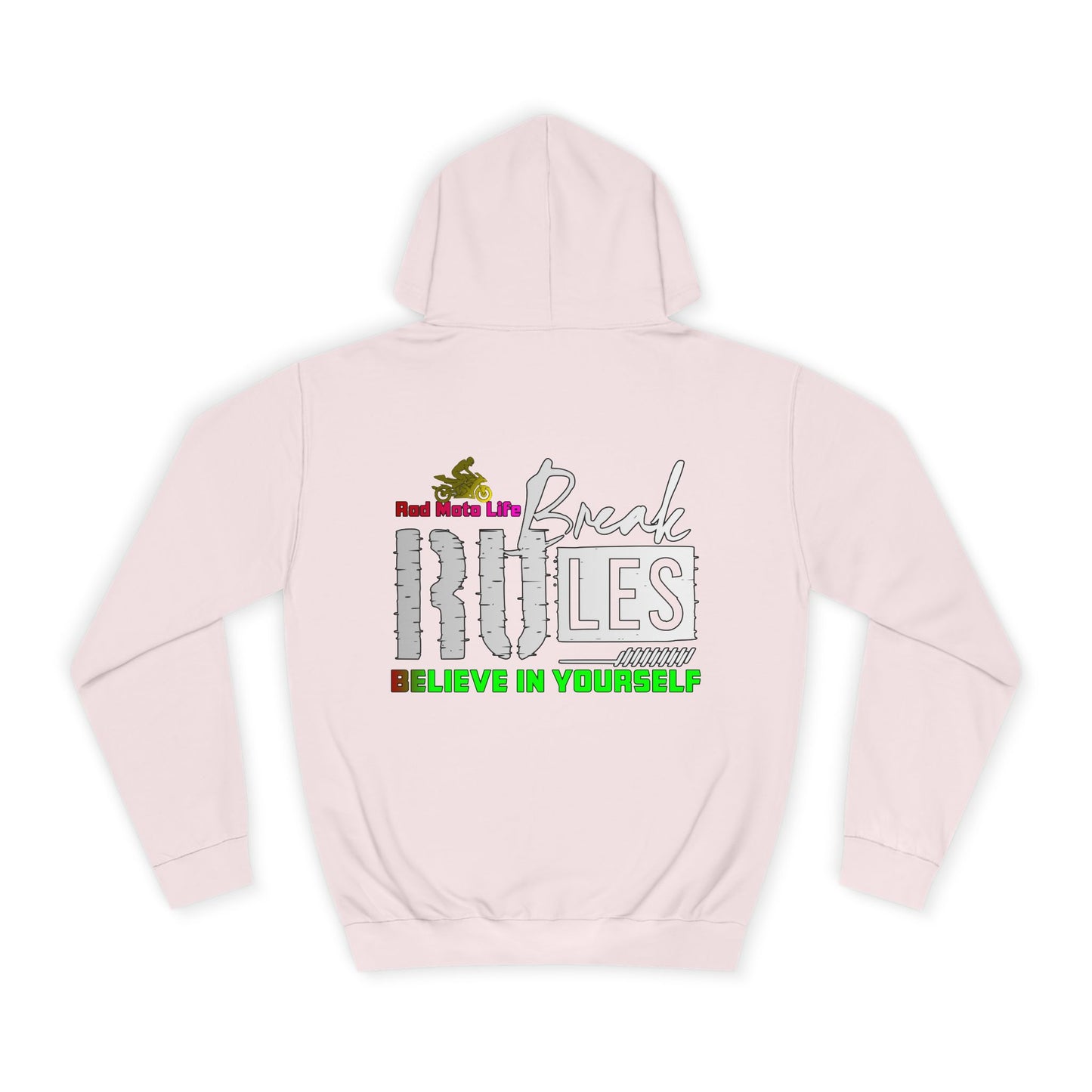 Break Rules, Rad Moto Life Unisex Hoodie - Biker Style Sweatshirt for Motorcycle Enthusiasts