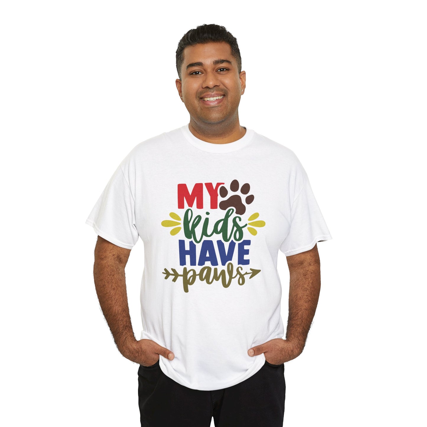 My Kids Have Paws. Heavy Cotton T-Shirt