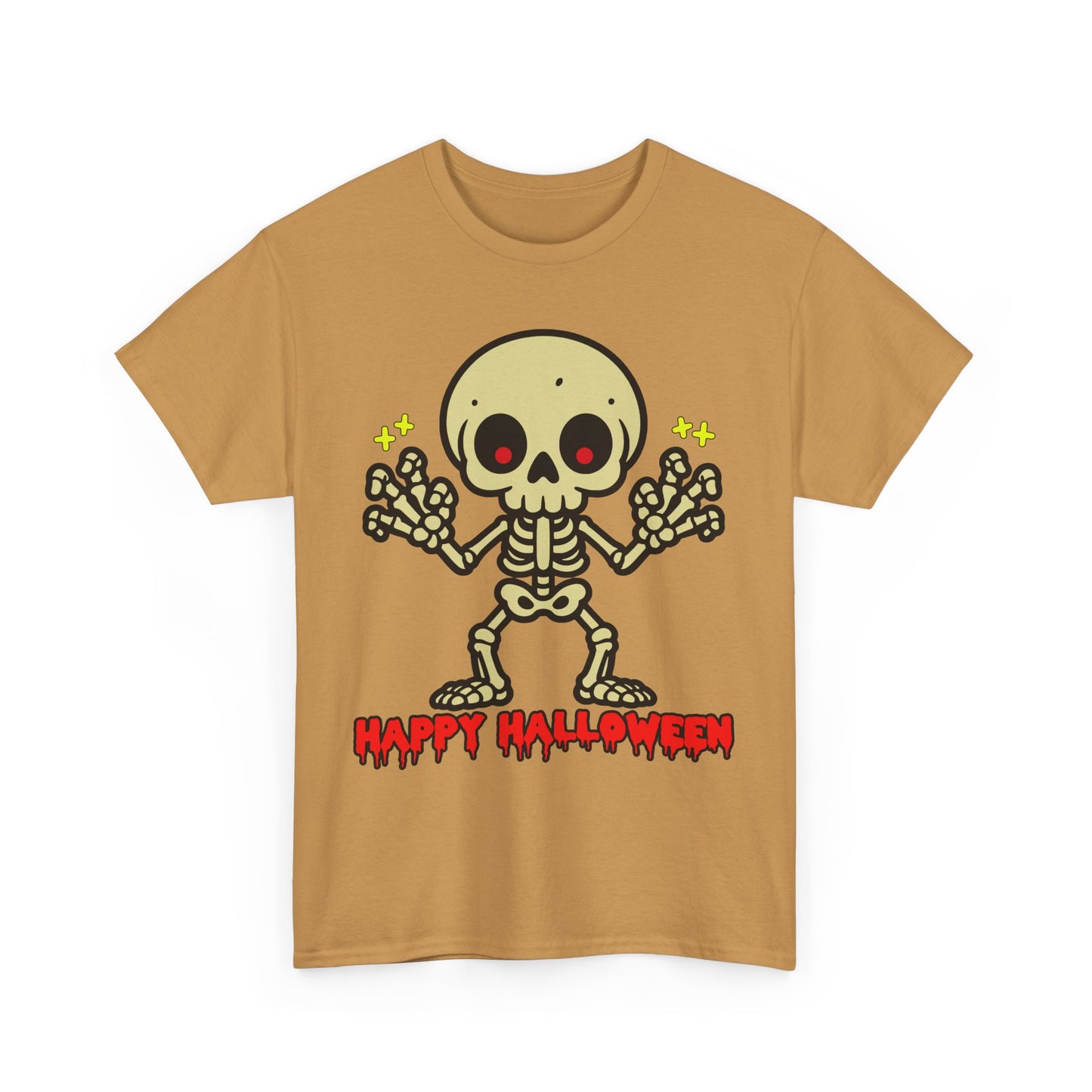 Happy Halloween Skeleton. Heavy Cotton T-Shirt