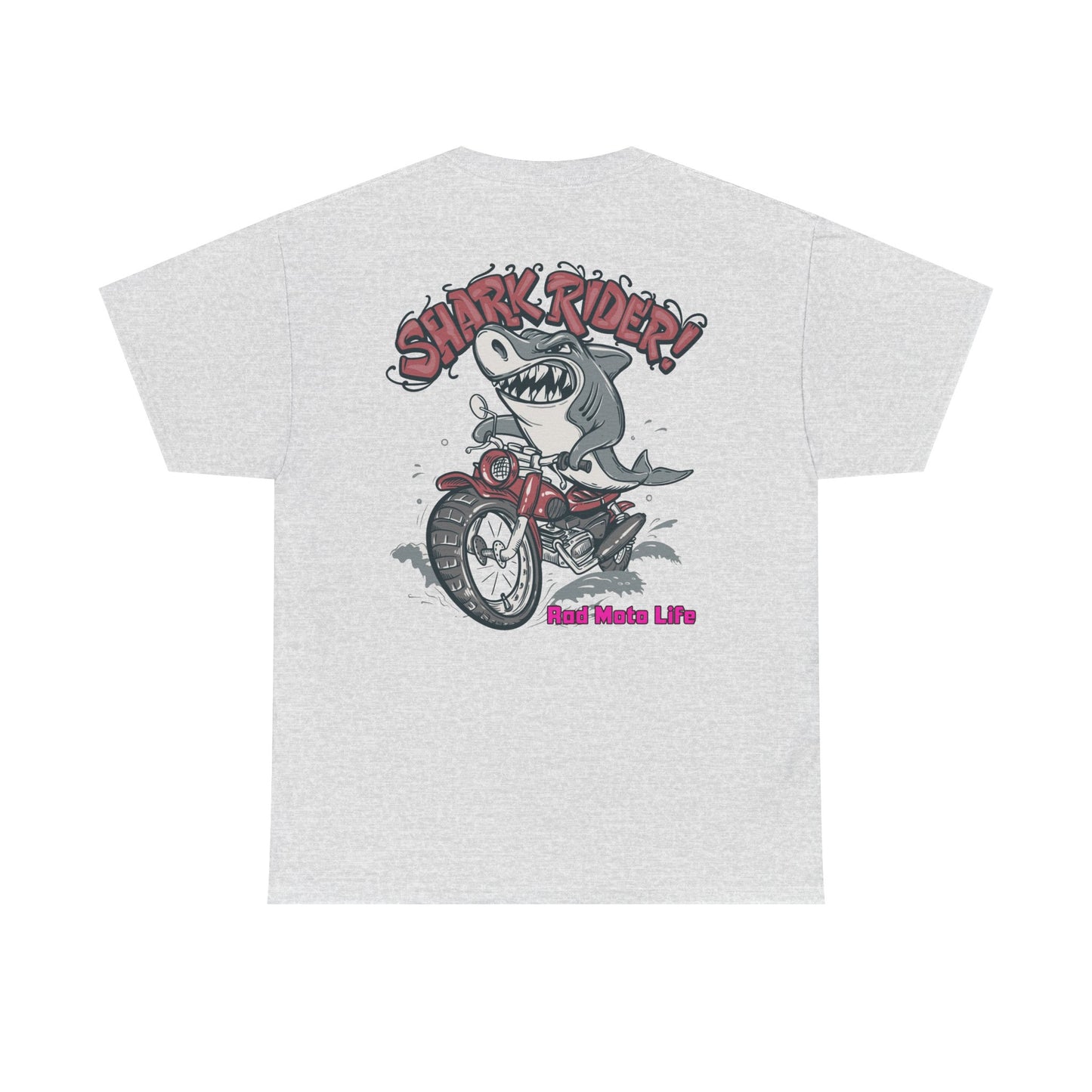 Shark Rider, Rad Moto Life, Heavy Cotton T-Shirt