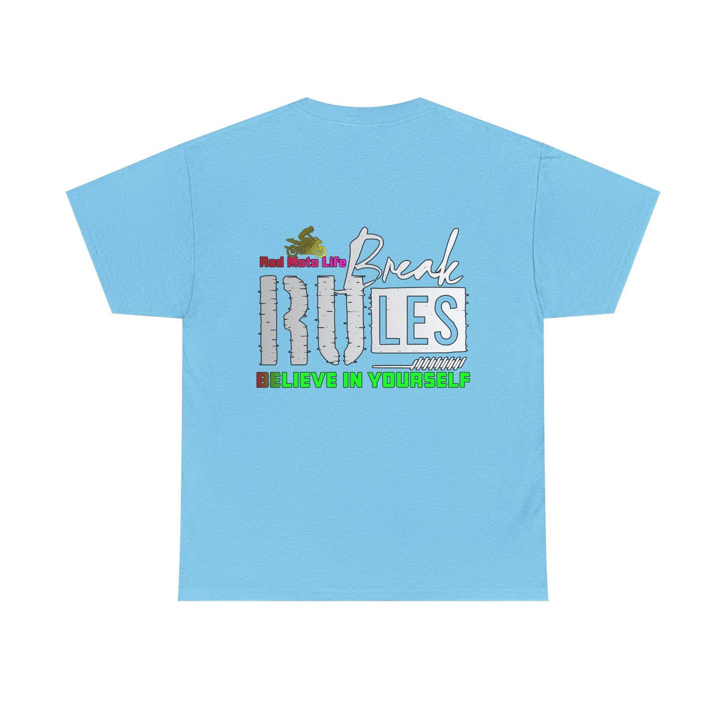 Break Rules, Rad Moto Life, Heavy Cotton T-Shirt