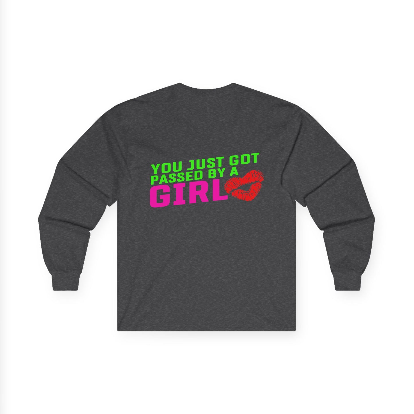 You just got passed by a Girl, Rad Moto Bunny, Unisex Long Sleeve Tee - Bold Graphic T-Shirt for Motorcycle Enthusiasts