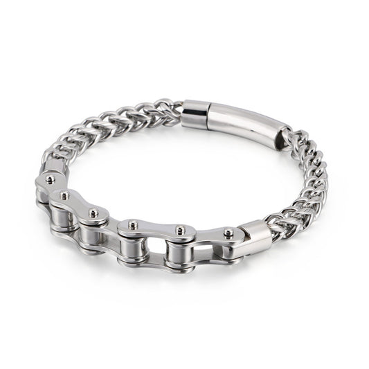 Moto Titanium Steel Motorcycle Chain Bracelet