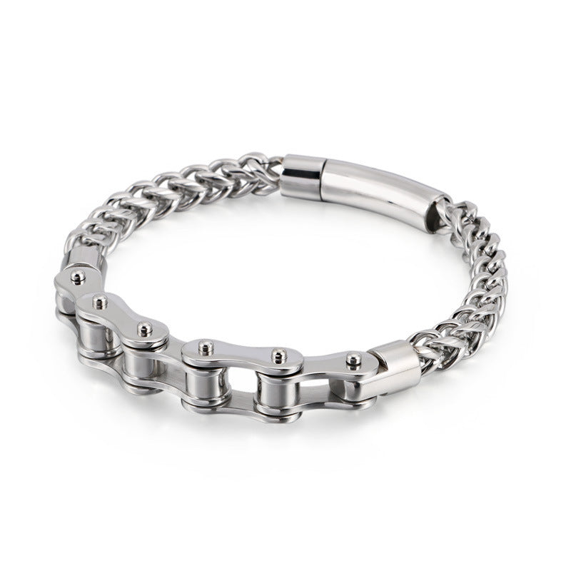 Moto Titanium Steel Motorcycle Chain Bracelet