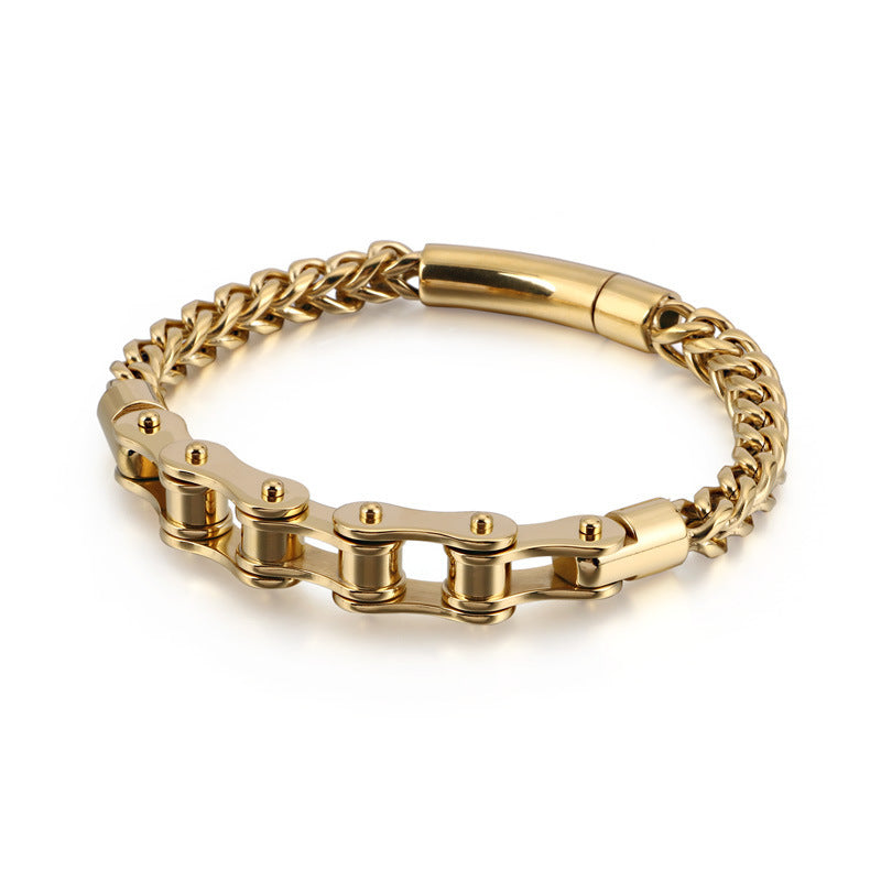 Moto Titanium Steel Motorcycle Chain Bracelet