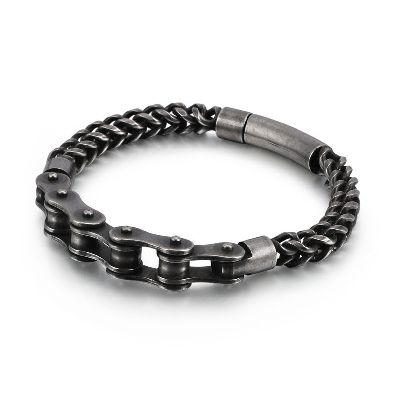 Moto Titanium Steel Motorcycle Chain Bracelet