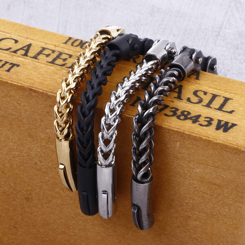 Moto Titanium Steel Motorcycle Chain Bracelet