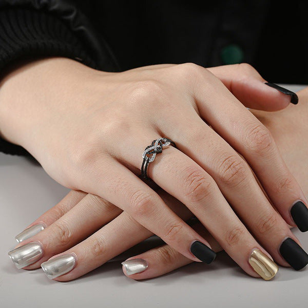Infinity AAA Cubic Zirconia Anchor Rope Ring