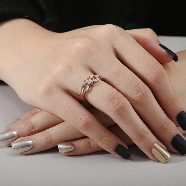 Infinity AAA Cubic Zirconia Anchor Rope Ring